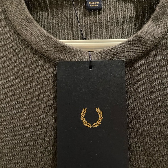 Fred Perry: Men’s Grey Classic Crew Sweater - Picture 5 of 6